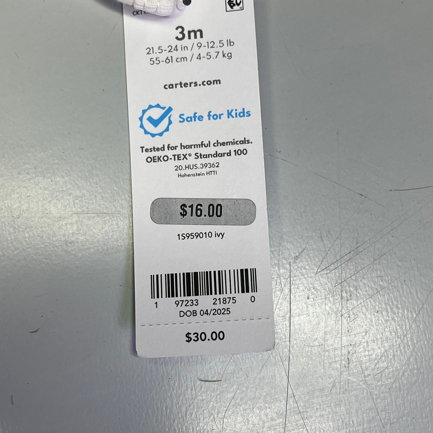 CARTERS (SET OF 2) Ducks Long Sleeve Bodysuits Baby's Sz 3M Yellow/White 1S959010