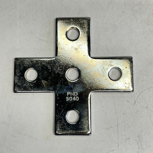 PHD MANUFACTURING (2 PACK) 5-hole Cross Plate 9/16″ 13/16″ 1-7/8” Silver 5040