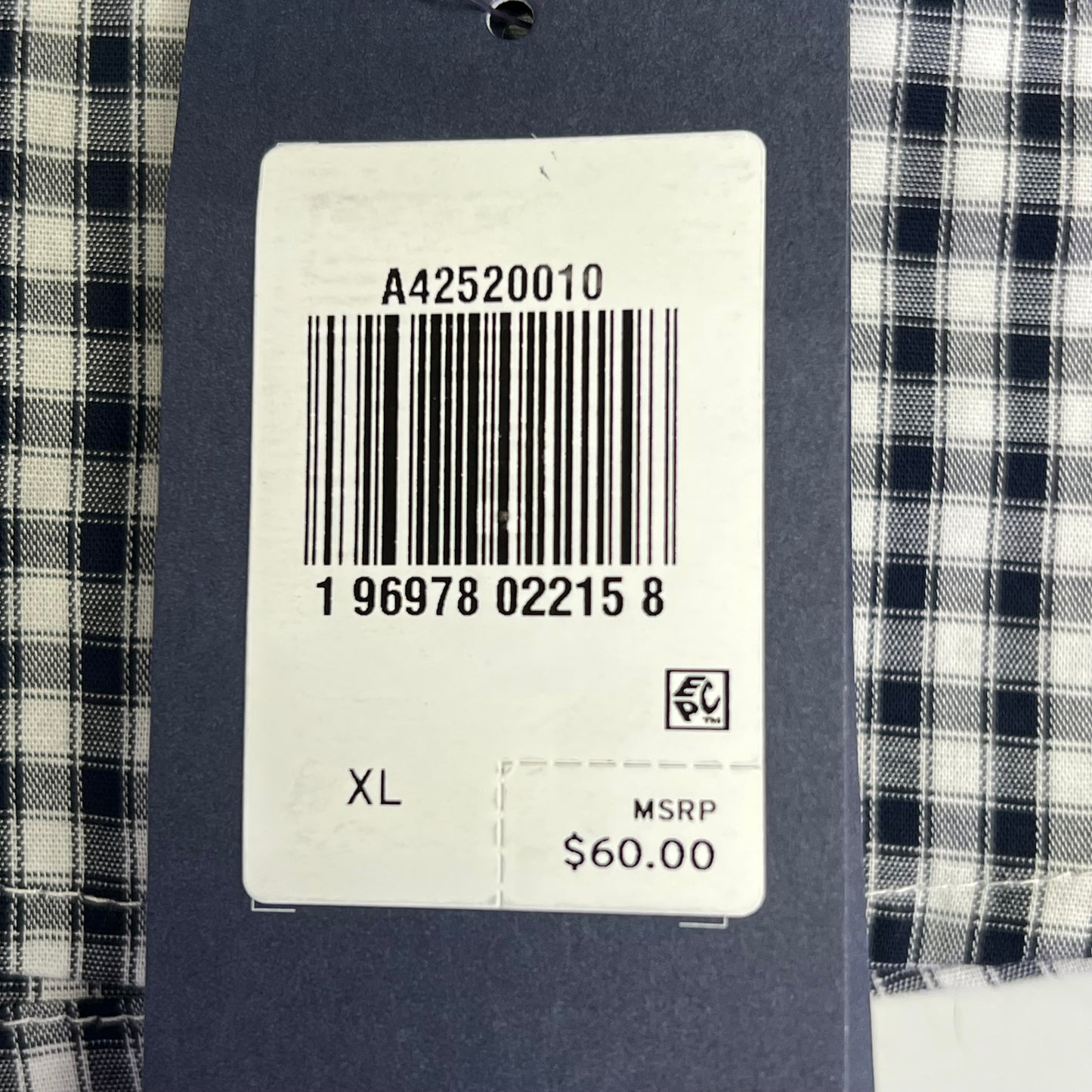 DOCKERS Signature Stain Defender Button Up Shirt Men's Sz XL Navy Blue A42520010