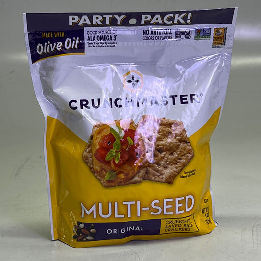 CRUNCHMASTER (2 PACK) Gluten-Free Multi-Seed Original Cracker Party Pack 9oz BB 05/26