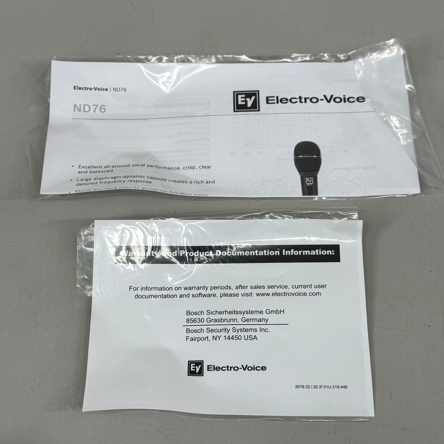 ELECTRO-VOICE Dynamic Supercardioid Vocal Microphone Black ND76