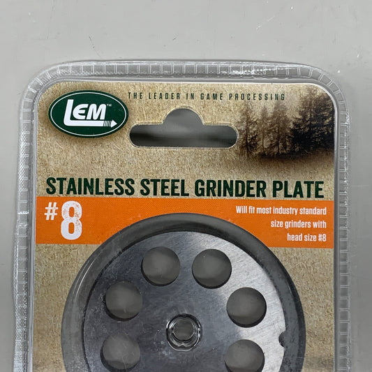 LEM Grinder Stuffing Plate 12mm #8 1/2" Stainless Steel 2-3/8" Diameter