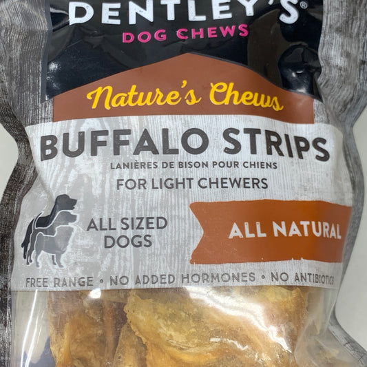 DENTLEY'S (3 PACK) Dog Chews Buffalo Strips All Natural 3.5oz BB 09/30/2025 5279659