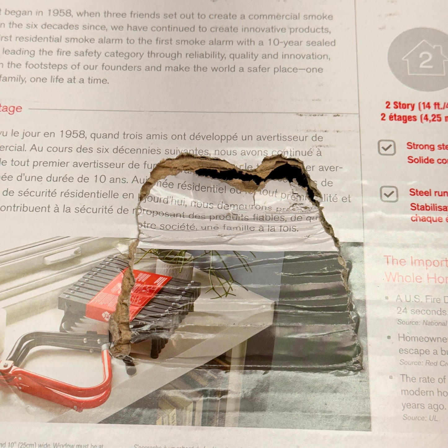 FIRST ALERT 2-Story Escape Steel Ladder 14 ft Black/Red 1047153 (New-Other)