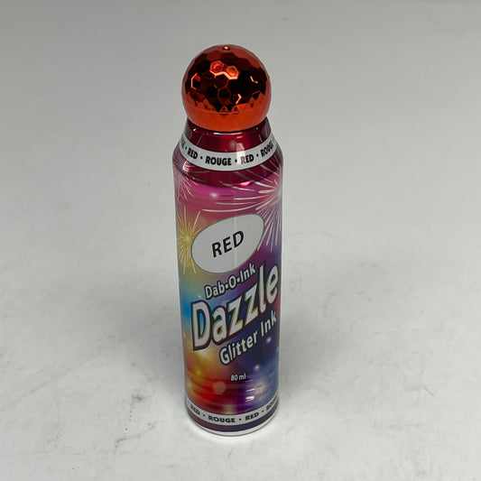 DAB O INK (12 PACK) Dazzle Shimmery Glitter Ink Bingo Dot Marker 80 Ml Red A26