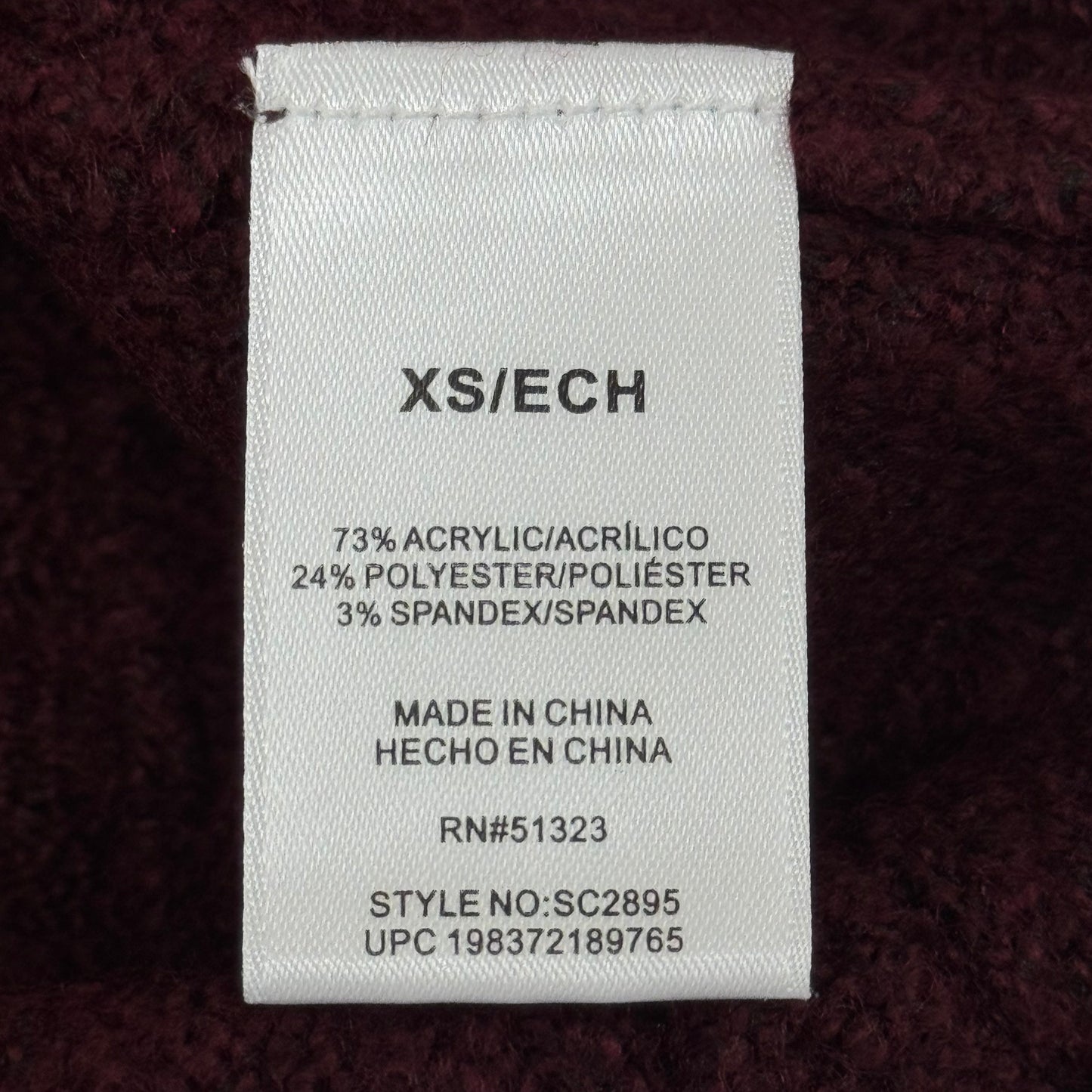 VINCE CAMUTO Cable Knit Sweater Women's Sz-XS Wine SC2895