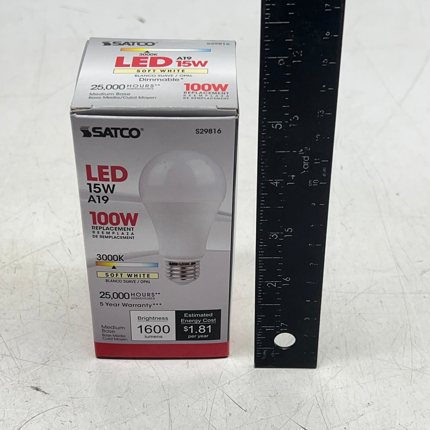 SATCO (6 PACK) Led Light Bulbs 15W LED A19 3000K 1600 Lumens Soft White S29816