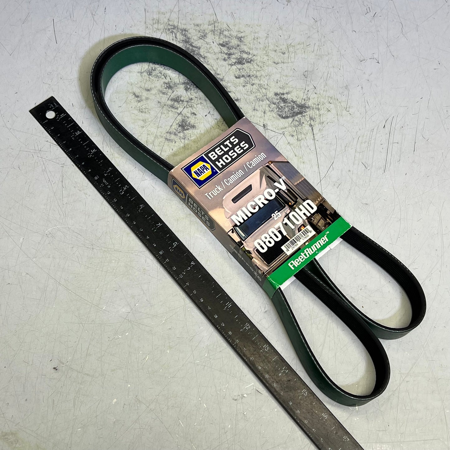 NAPA Automotive V-Ribbed Belt Fleet Runner K08 1 3/32"x71 1/2" Black 25080710HD