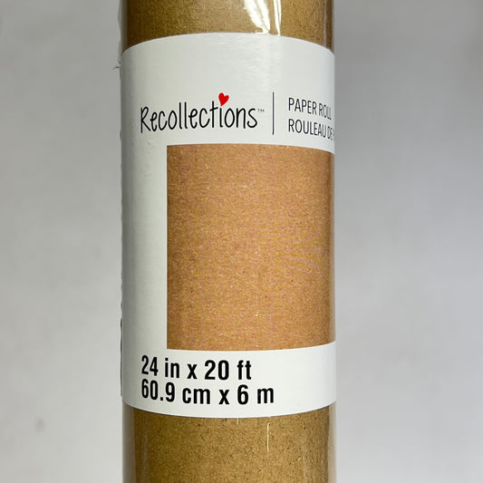RECOLLECTIONS Paper Roll for Crafting or Wrapping 24" x 20ft Brown 10683722