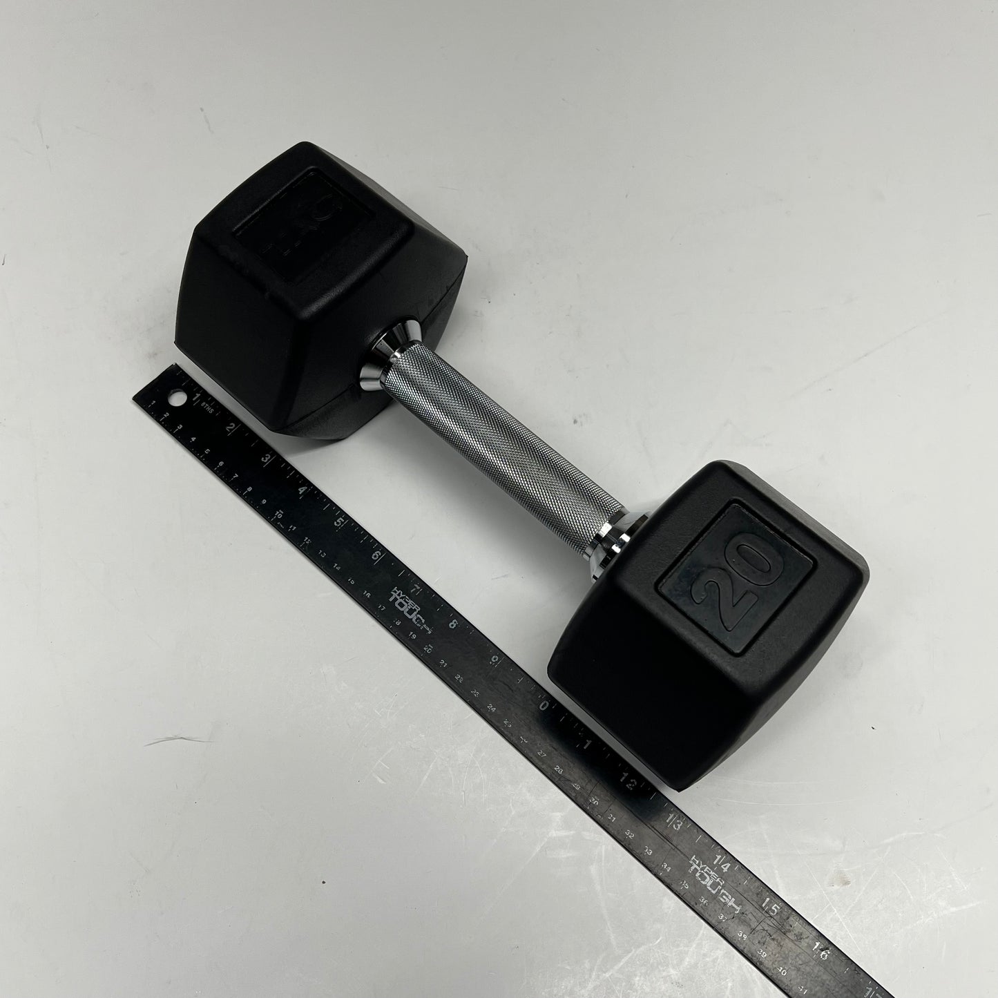 ZA@ TAG Metal & Rubber Dumbbells 20lbs Black/Chrome 1908
