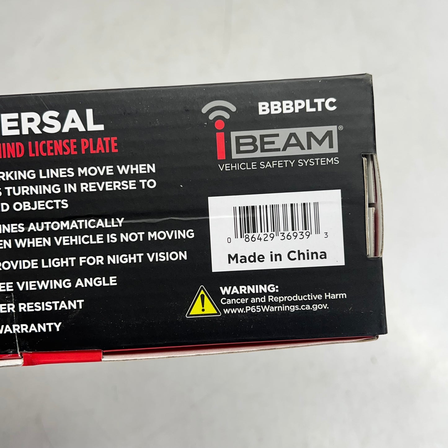 METRA Ibeam License Plate Back-up Camera W/ Night Vision & Parking Lines BBBPLTC