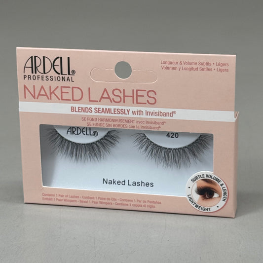 ARDELL (4 PACK, 1 PAIR EACH) Naked Natural Eye Lashes W/ Invisiband Black 420