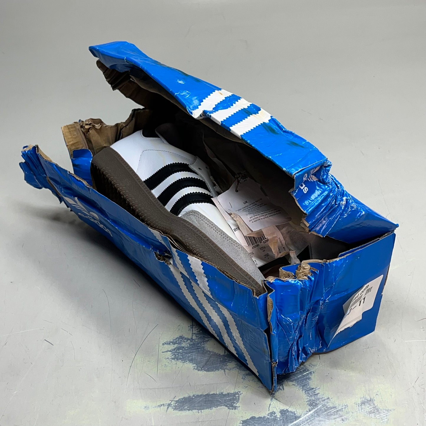 ZA@ ADIDAS Samba OG Sneaker Regular Fit Men's Sz 9.5 Black/White/Grey B75806 (As-is)