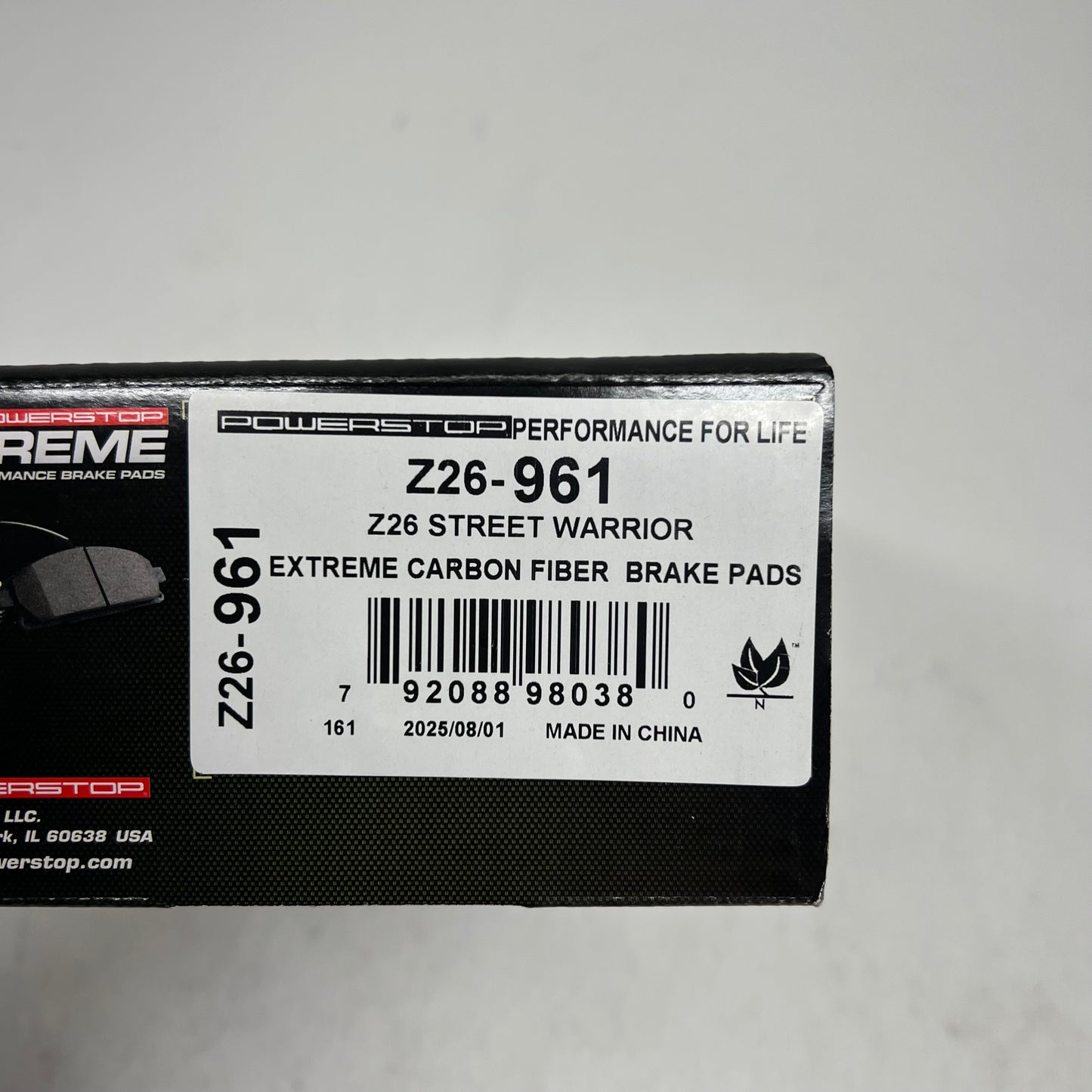 POWER STOP Street Performance Carbon Fiber Ceramic Brake Pads & Hardware Z26-961