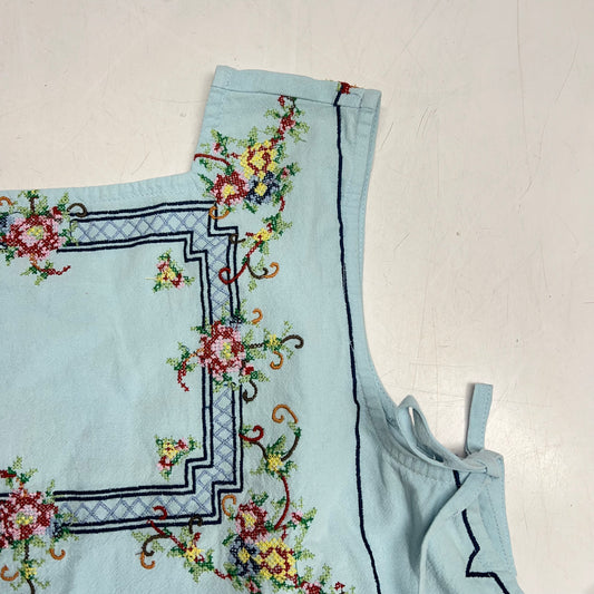 FREE PEOPLE Garden Wall Top Open Sides w/ Double Tie Closure Women's Sz L Blue