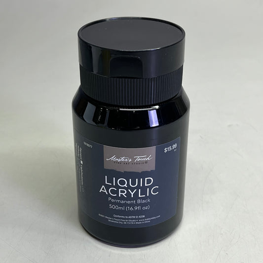 MASTERS TOUCH (2 PACK) Liquid Acrylic Paint 16.9 Fl Oz Permanent Black 1819077