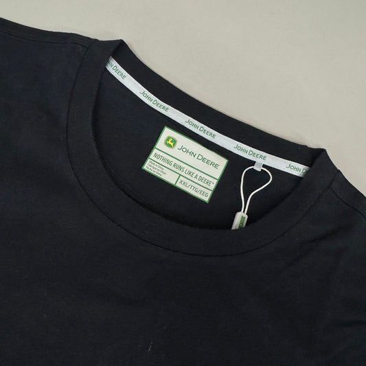 JOHN DEERE Embroidered Logo Short Sleeve Tee Shirt Men's Sz XXL Black 1896842