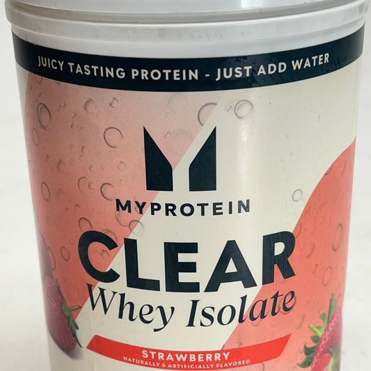 MY PROTEIN Clear Whey Isolate Strawberry Zero Sugar 20g Protein 1.1 Lb BB 02/27