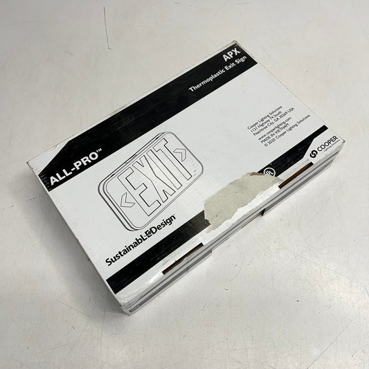 COOPER LIGHTING All-pro APX Thermoplastic LED Exit Sign 12.5x7" Green APX7GB