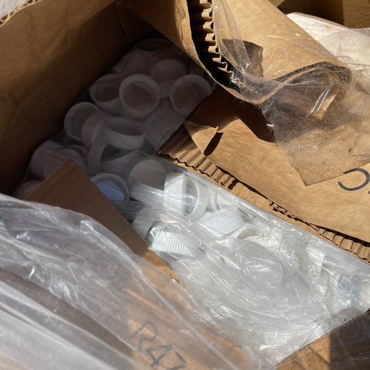 ZA@ Pallet of B&B CAP LINERS Medical Bottle Lids and Cap Liners, White & Silver (New)