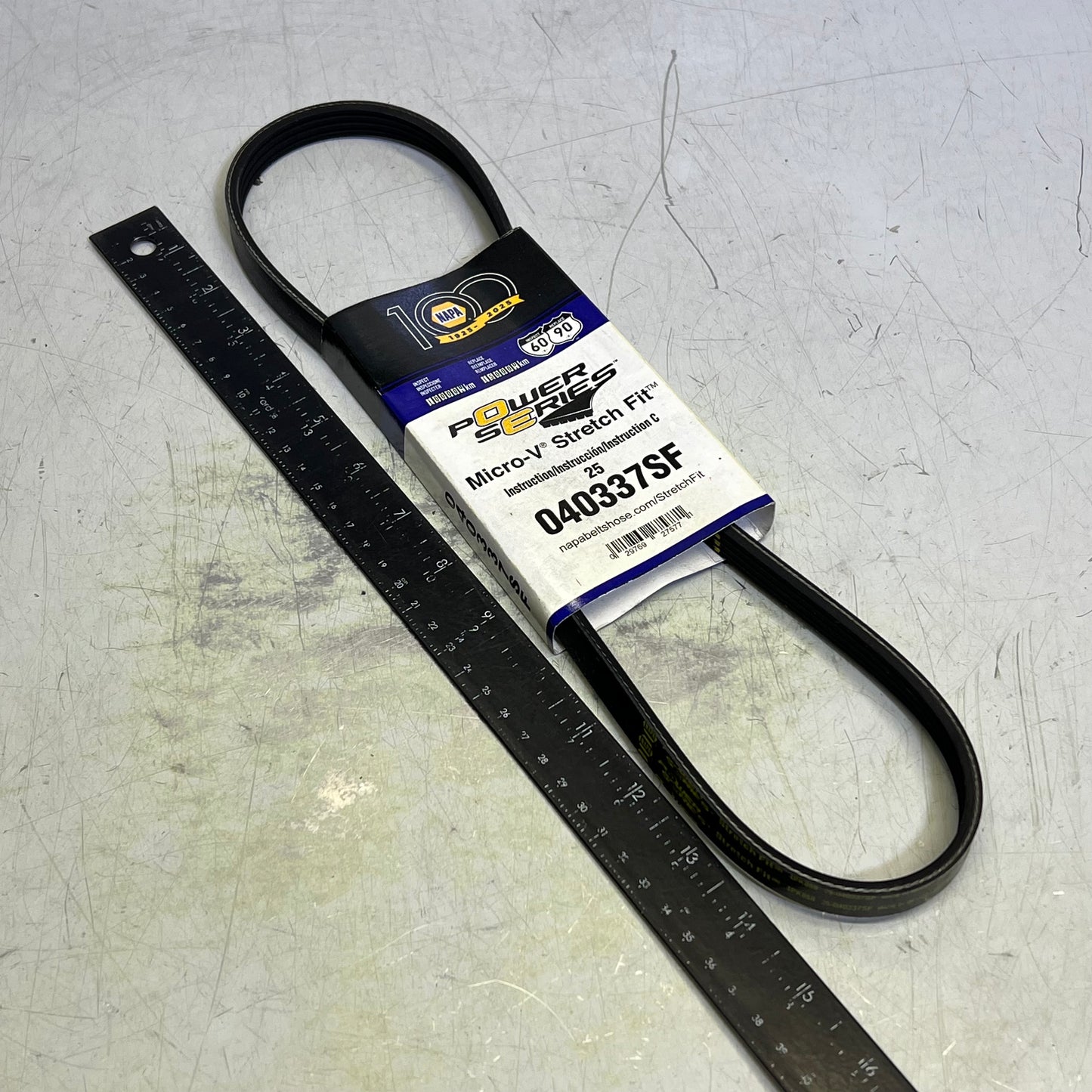 NAPA Micro-V Belt For Cadillac & Chevrolet K04 9/16"x34 3/8" - 3mm 5040337SF