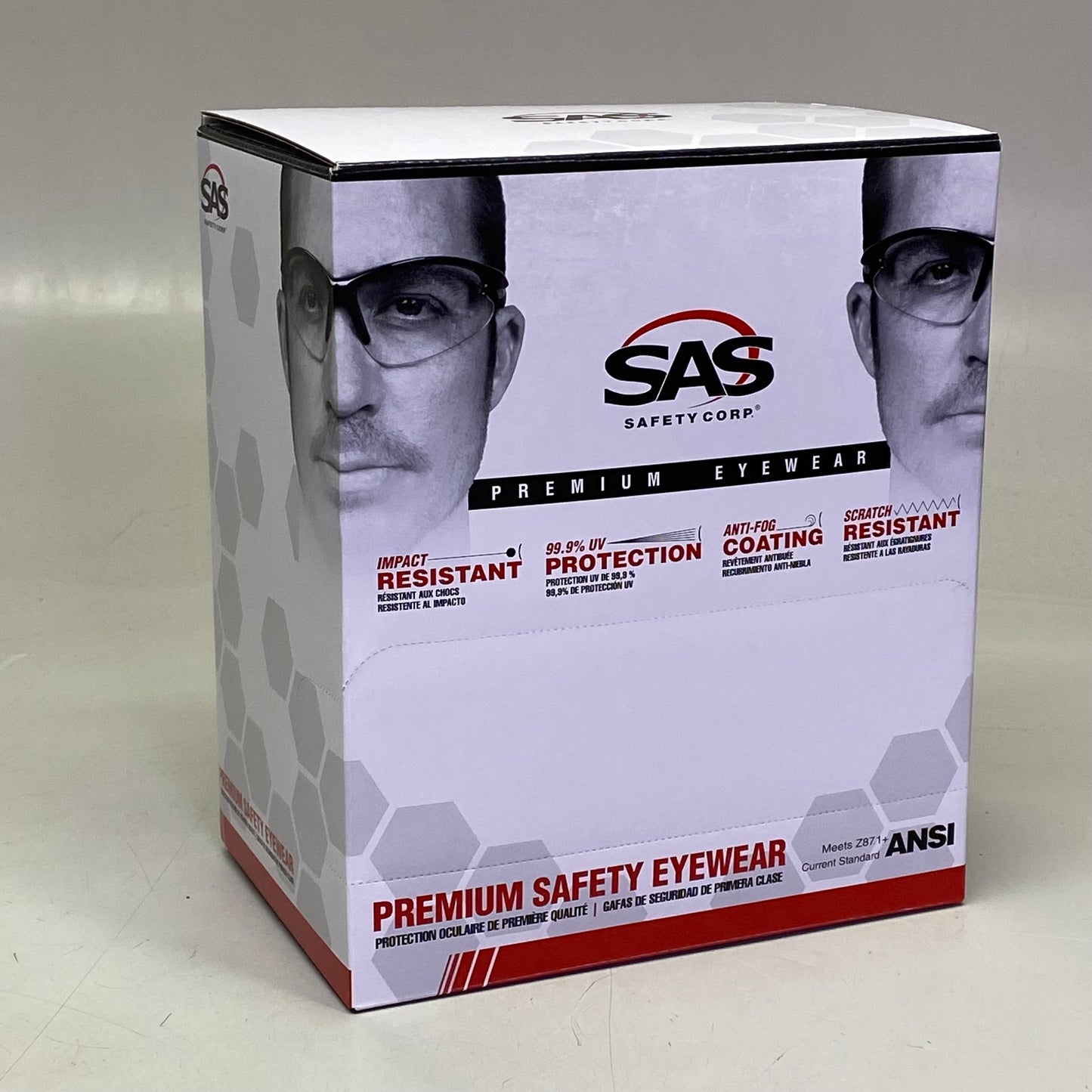 SAS SAFETY CORP (12 PACK) Premium Safety Eyerwear Black Frame/Clear Lens 540-0200