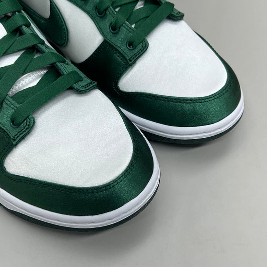 NIKE Dunk Low Satin ESS SNKR Sz Women's 10 Men's 8.5 White/Team Green DX5931100