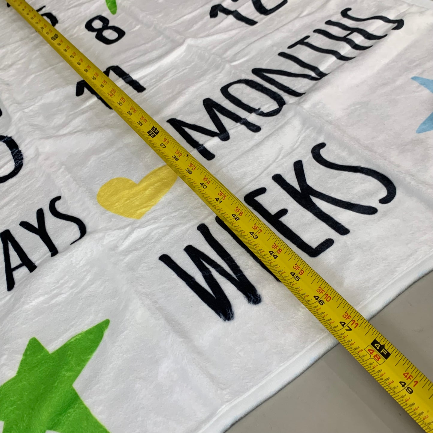 ME BLANKY Baby Milestone Blanket Boys & Girls Soft Fleece 60"x40" Blue/Yellow