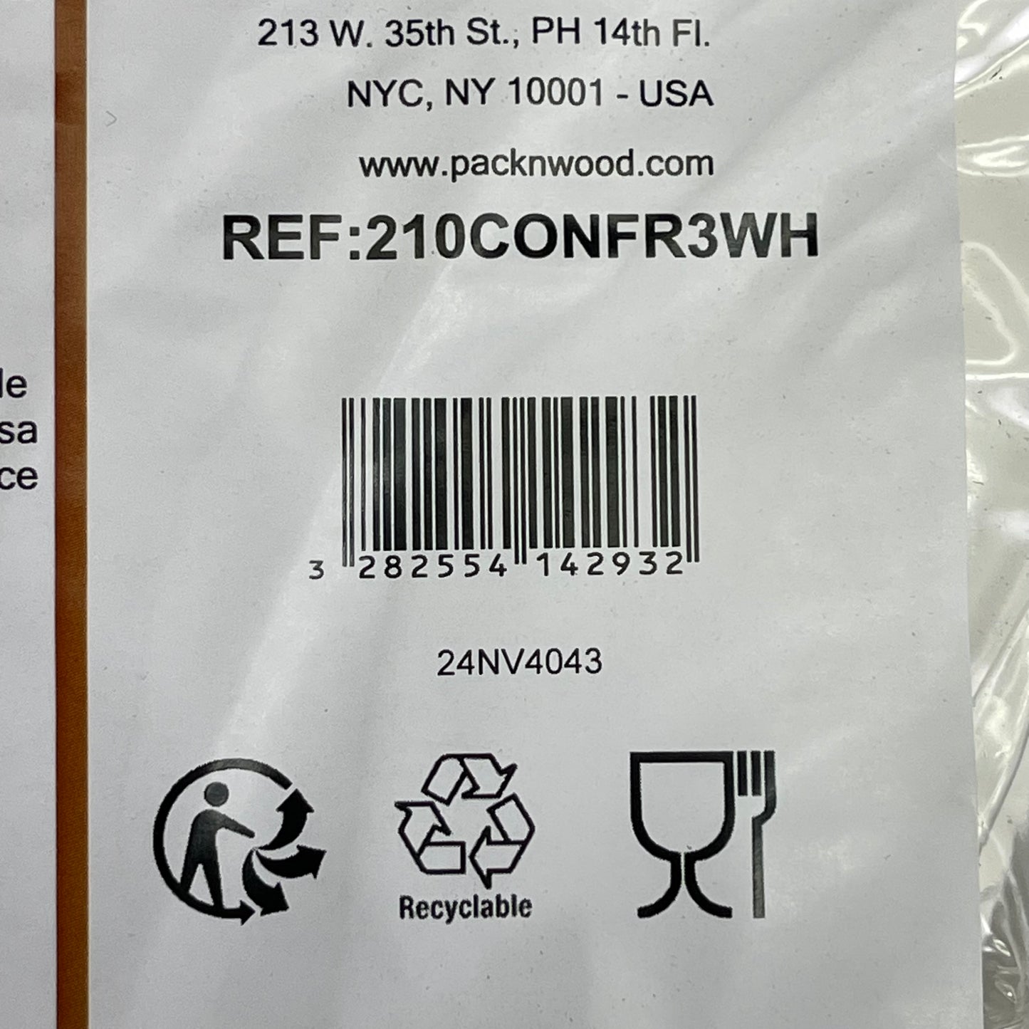 PACKNWOOD (25-PACK) White Cardboard Cones Built-in Sauce Compartment 210CONFR3WH