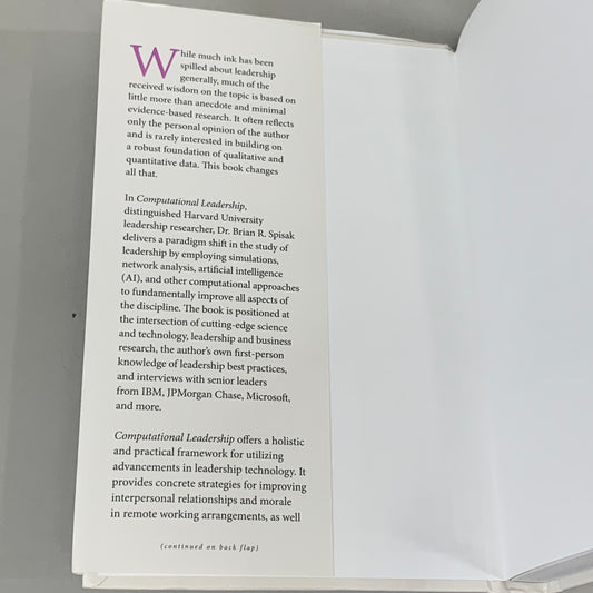 WILEY Brian R. Spark Computational Leadership 224 Pages