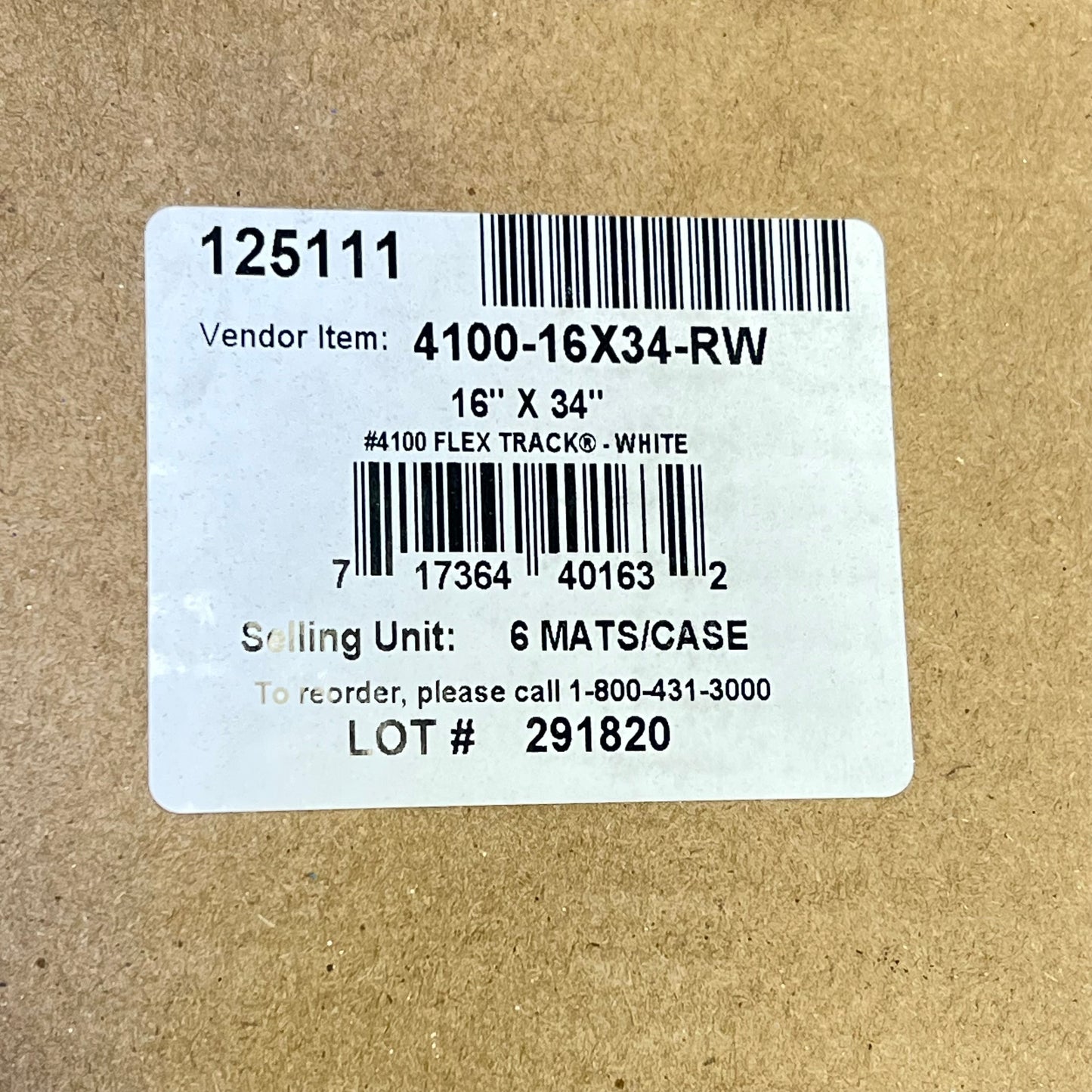 ZA@ SAFTEY TRACK (6 PACK) Adhesive Bathmats 16"x34" White 4100 4100-16X34XRW B