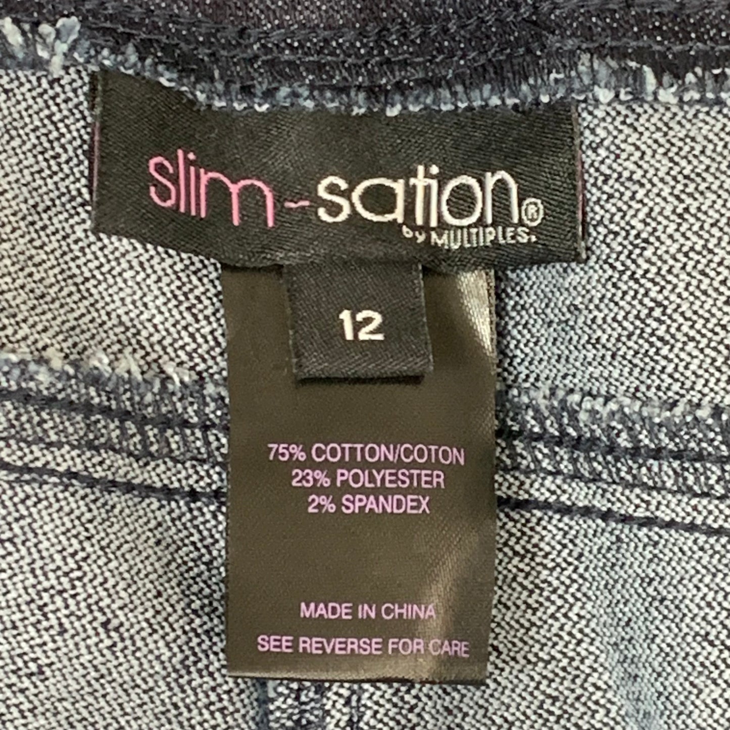 MULTIPLES Ankle Pants Petite Women's Sz 12 Denim M2623P