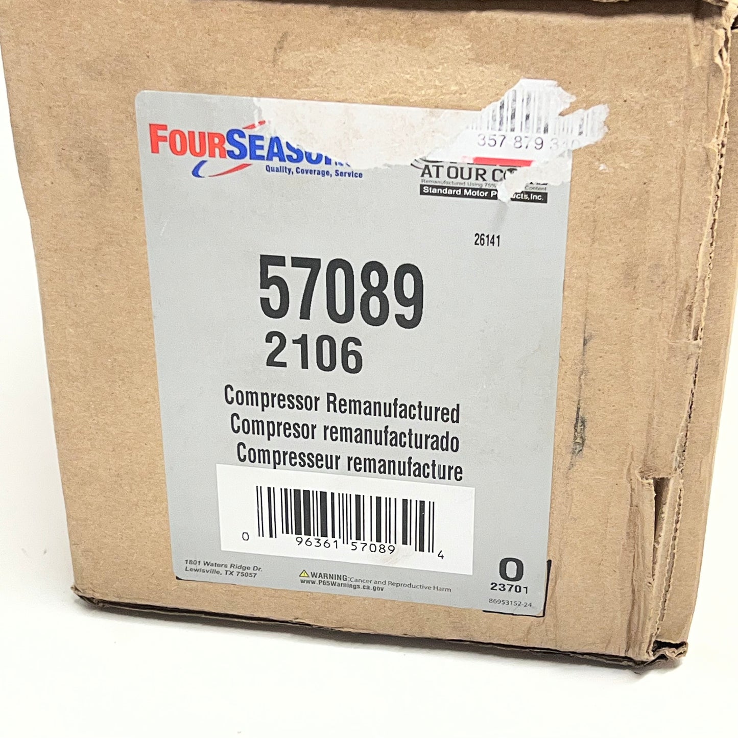 FOUR SEASONS Remanufactured A/c Compressor W/ Clutch Direct Mount 12 VDC 57089