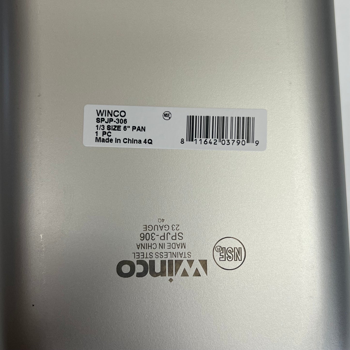 ZA@ WINCO (6 PACK) Steam Table Pans Stainless Steel 1/3 Size 6" Deep SPJL-306 (As-is) Dented