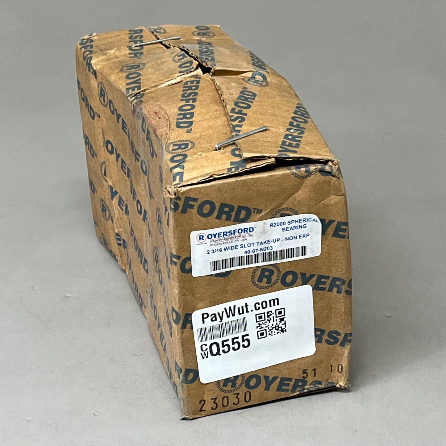 ROYERSFORD Spherical 2-Bolt Pillow Block Bearing NonExpansion 2-3/16" 40-02-N203