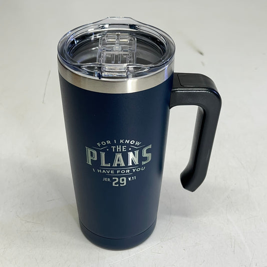 CHRISTIAN ART GIFTS Stainless Steel Travel Mug With Handle Jeremiah 29:11 18oz