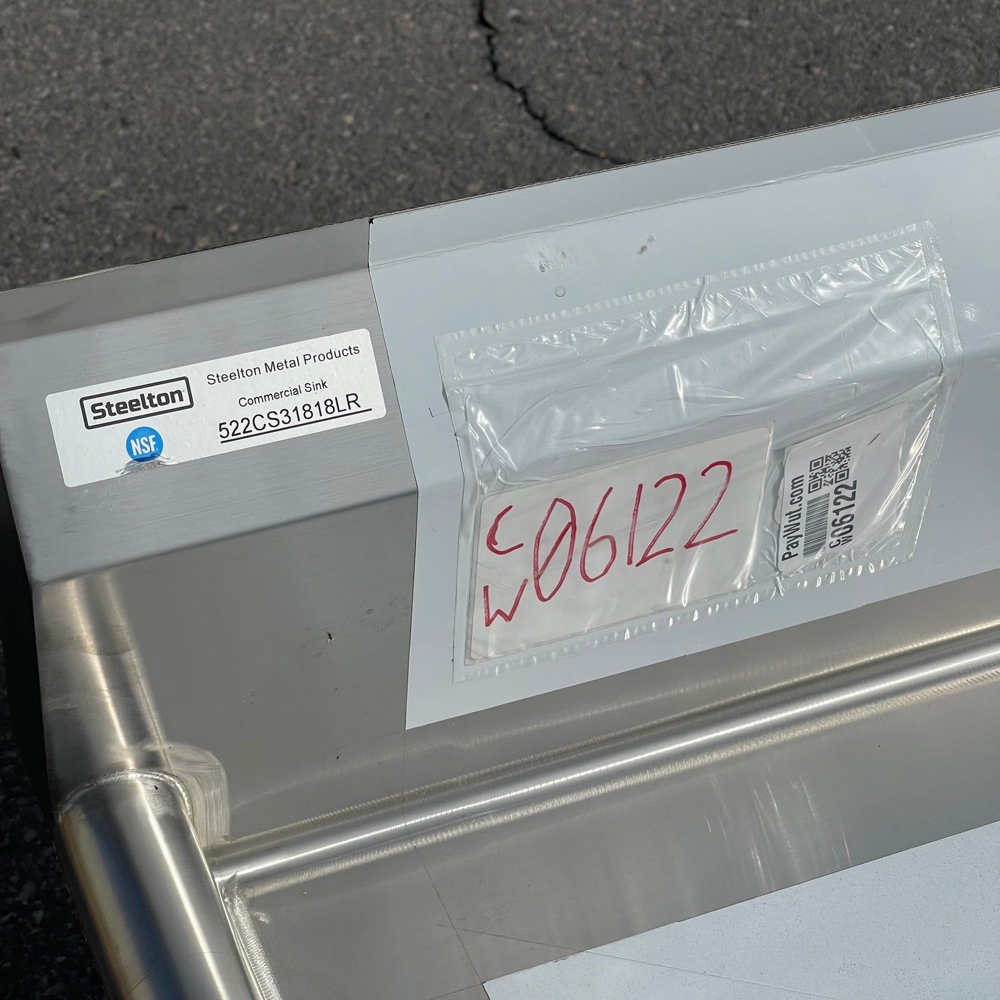 Z@ STEELTON Commercial 3 Compartment Sink 90” 18-gauge Stainless Steel 522CS31818LR (B)