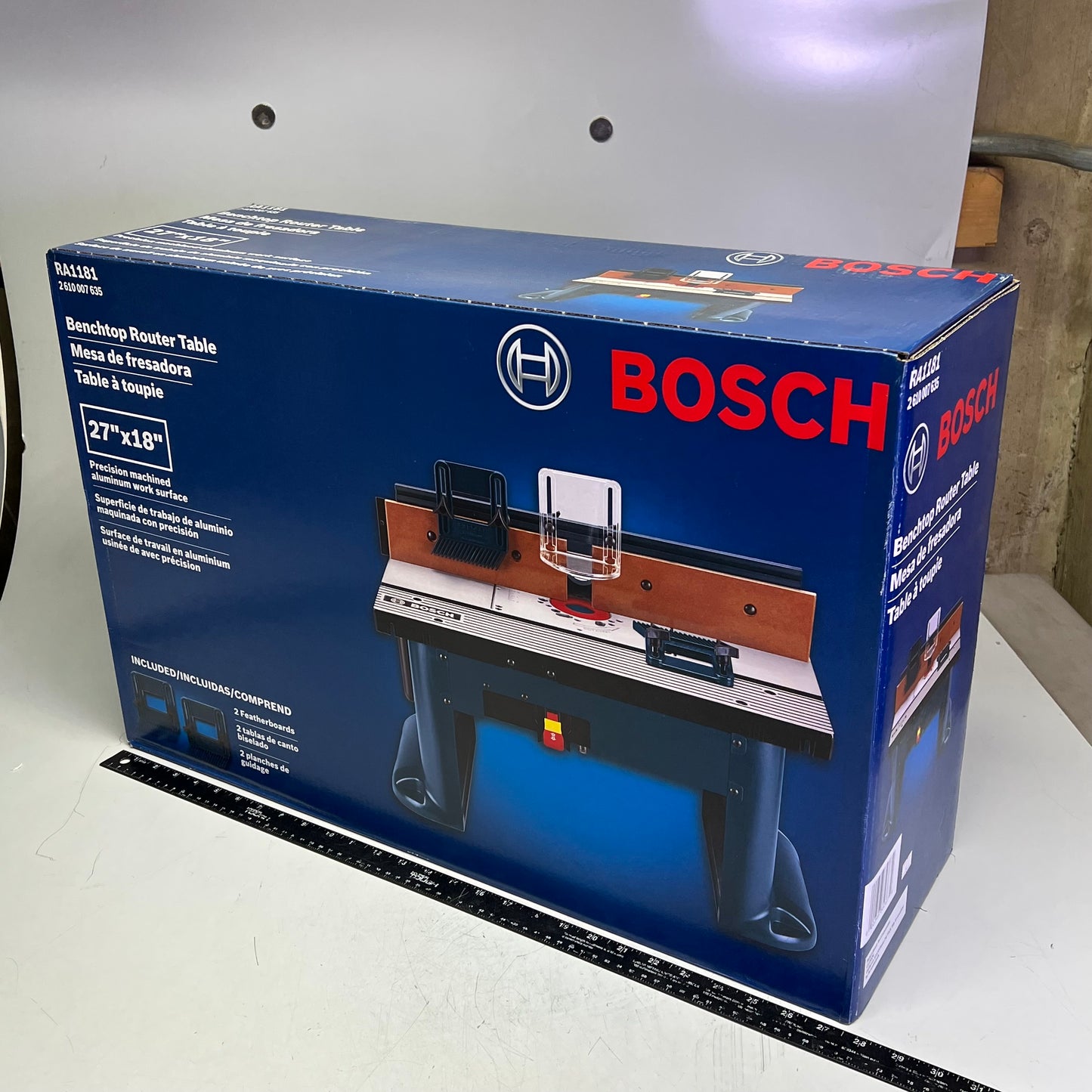 BOSCH Machined Aluminum Top Portable Jobsite Router Table 27"X18" Blue/Gray RA1181