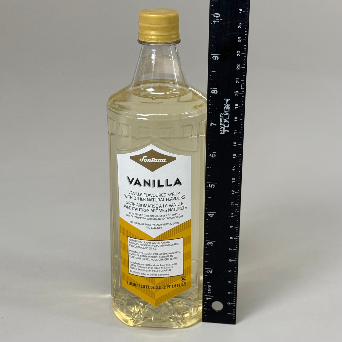 ZA@ FONTANA (New) Flavored Coffee Syrup Vanilla 1 L Bottle A