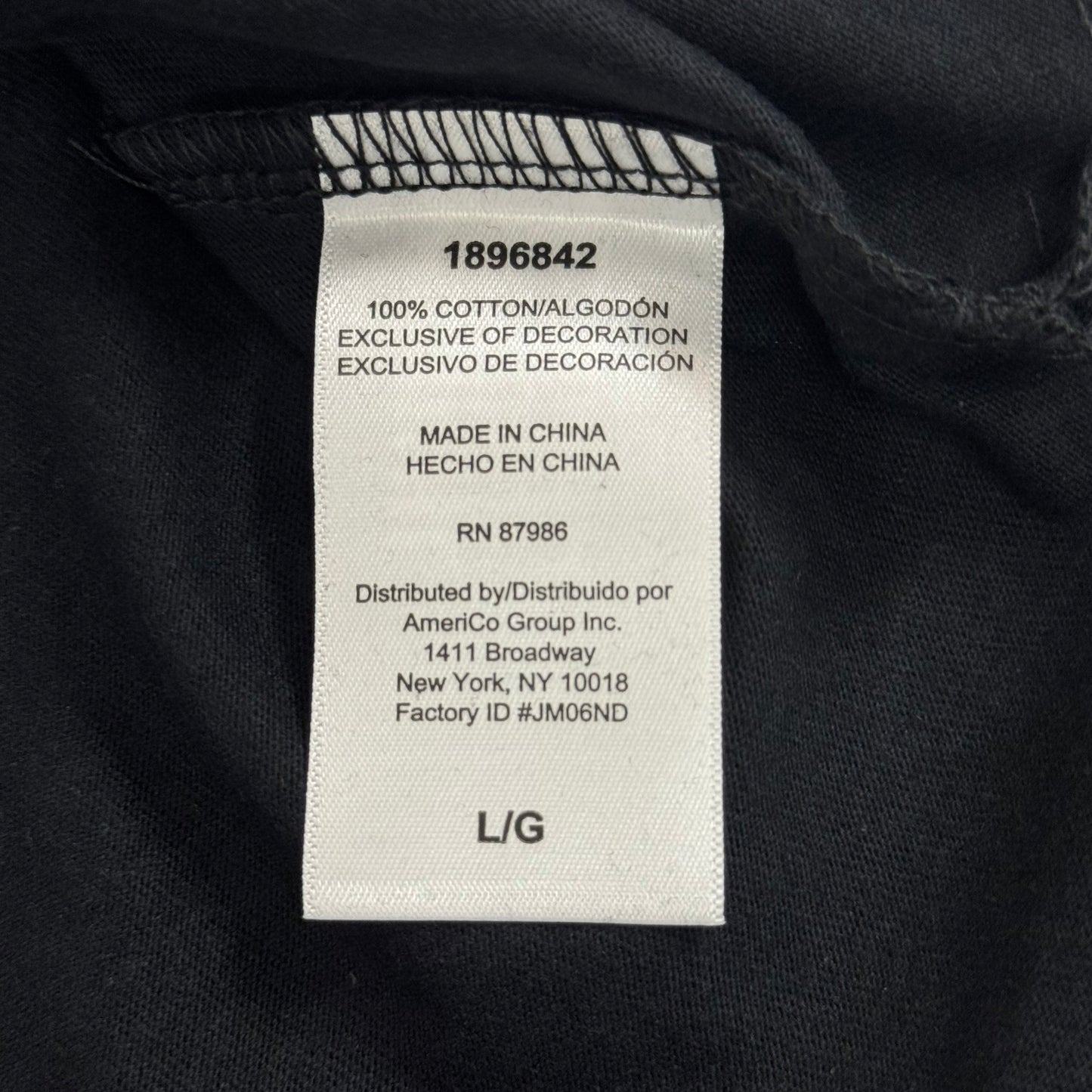 JOHN DEERE Embroidered Logo Short Sleeve Tee Shirt Men's Sz L Black 1896842