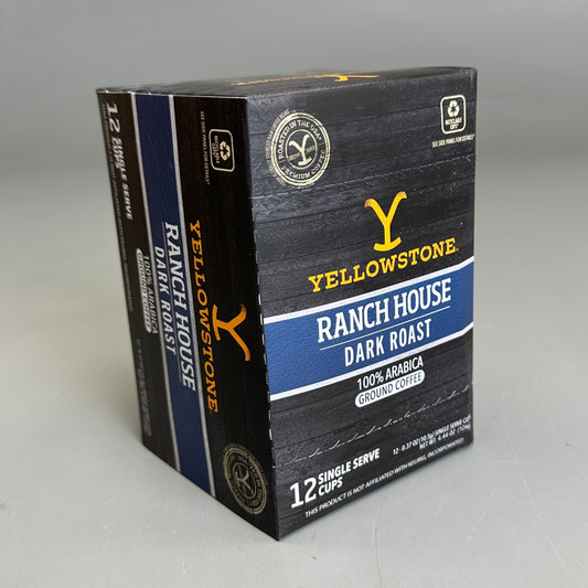 YELLOWSTONE Ranch House Dark Roast Coffee (6 PACK, 12 -.37oz Cups Each) MP-69200-02 BB 6/26