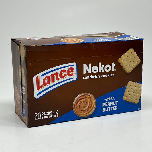 LANCE Nekot (2 PACK of 20) Peanut Butter Sandwich Cookies BB 07/26