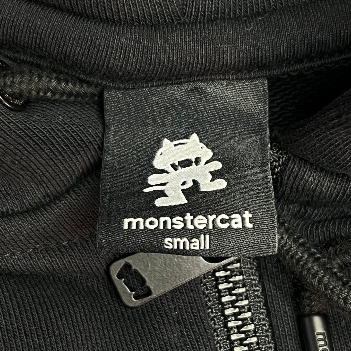 MONSTERCAT Records Full Zip Logo Jacket Ski Mask Cat Men's Sz S Black/Red