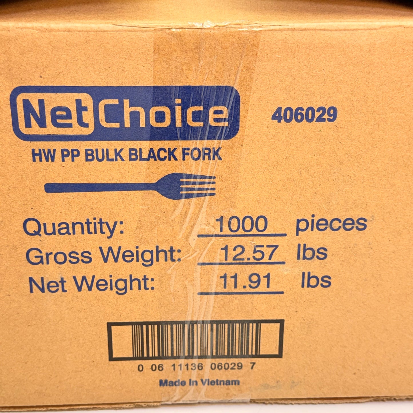 ZA@ NETCHOICE (Box Of 1000) Black Fork Heavy Weight Polypropylene 406029 D