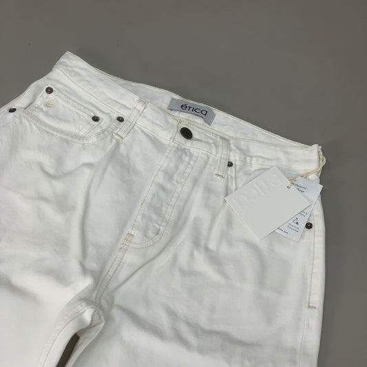ETICA Tyler High Waist Straight Leg Ankle jeans Vintage White Size 26 EW180114A