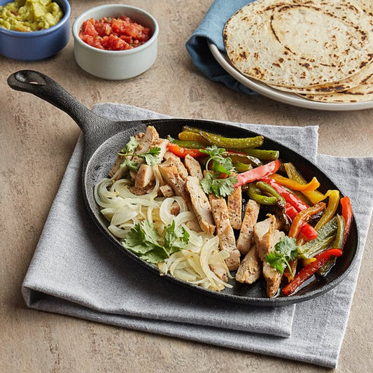 LODGE 10" Oval Pre-Seasoned Cast Iron Fajita Skillet With Handle