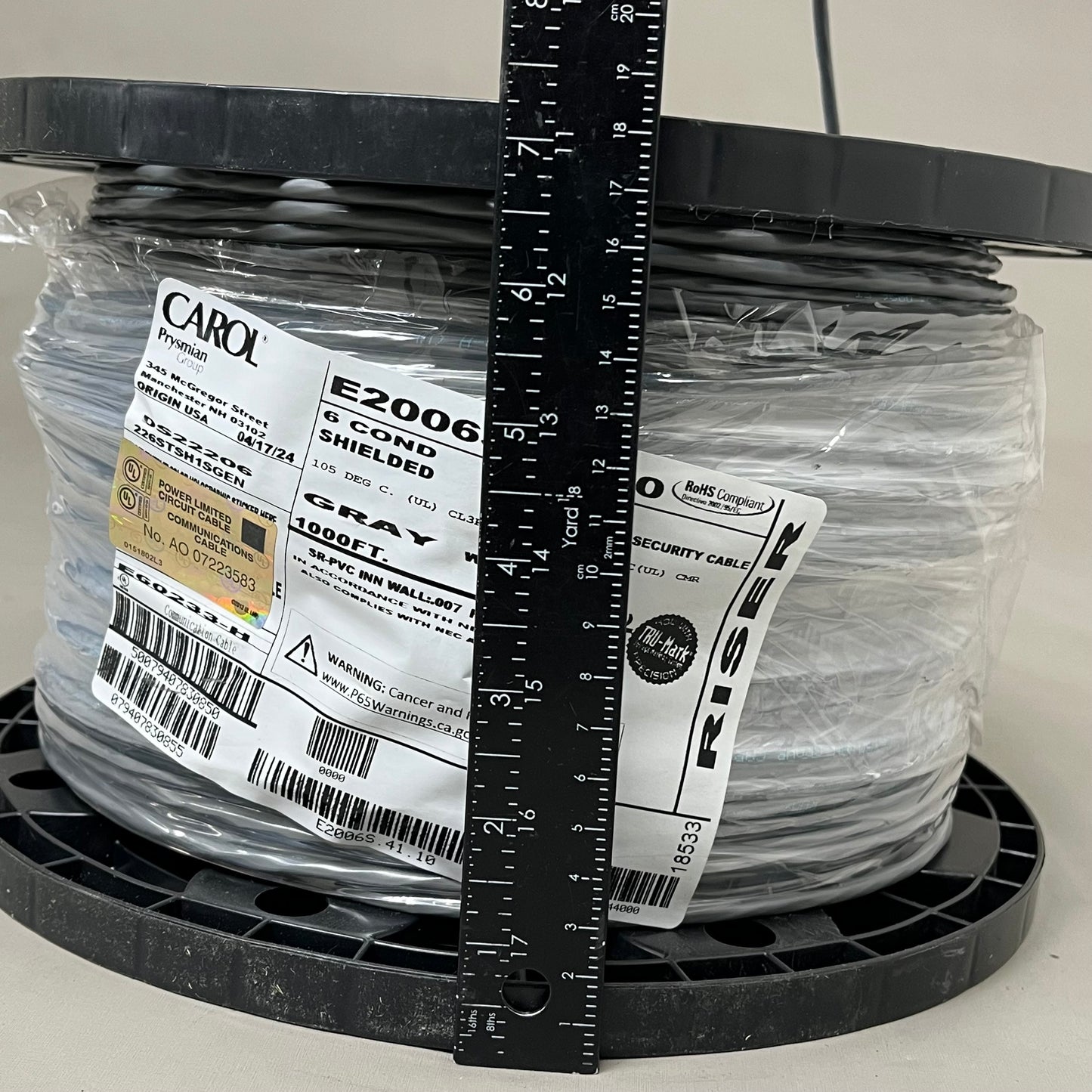 CAROL Prysmian Group 6 Conductor Cable Shielded 305M 22Gauge 1000ft E2006S.41.10