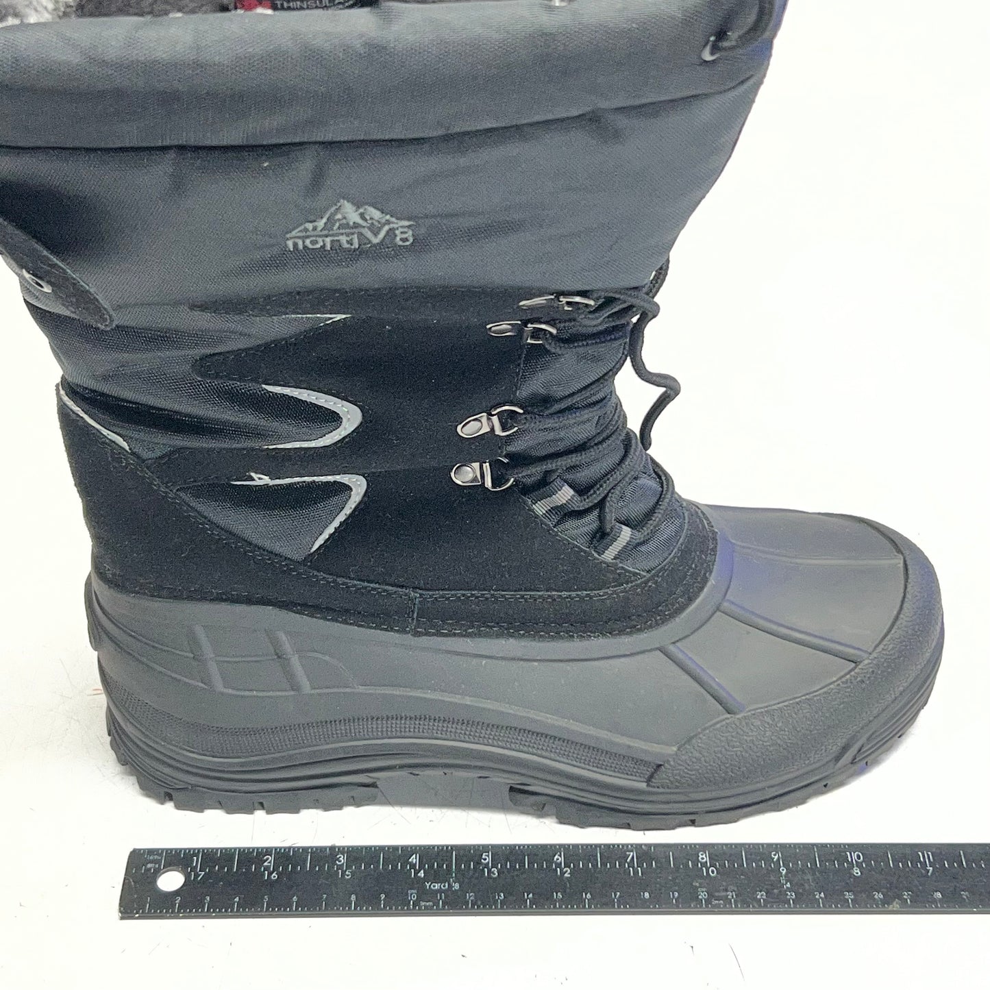 NORTIV8 Men's Waterproof Insulated Hiking Snow Boots Size 10, Black