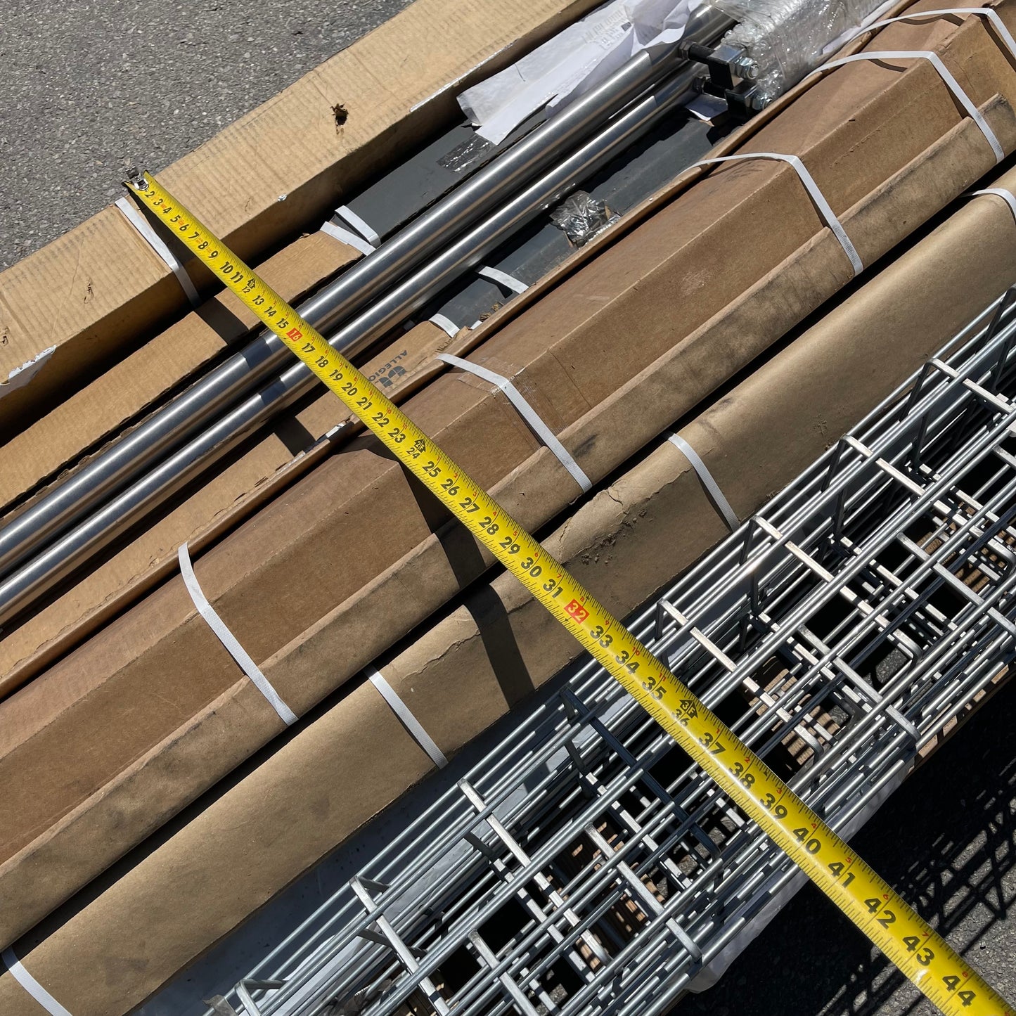 ZA@ Pallet of MIXED Steel Channels, Blinds, Canvas Roll Awning, & More (AS-IS)