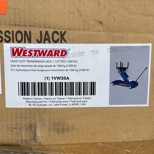 Z@ WESTWARD Heavy Duty Transmission Jack 1-1/2 ton Blue 1VW35A (New)